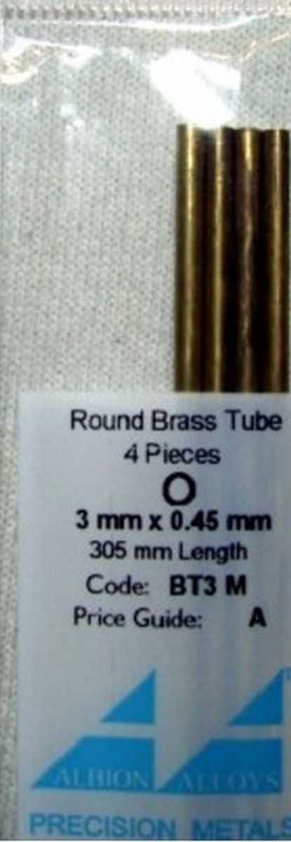 Brass Tube 3 x 0.45 mm 4pcs