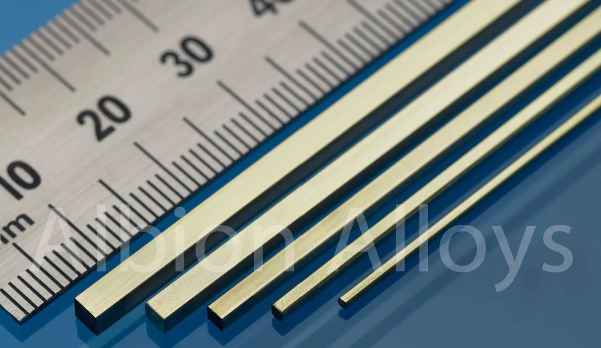Square Brass Rod 2.5 x 2.5 mm 2pcs