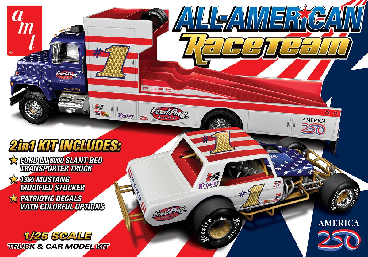 All American Race TeamFord LN 8000 Transporter & 1965 Mustan