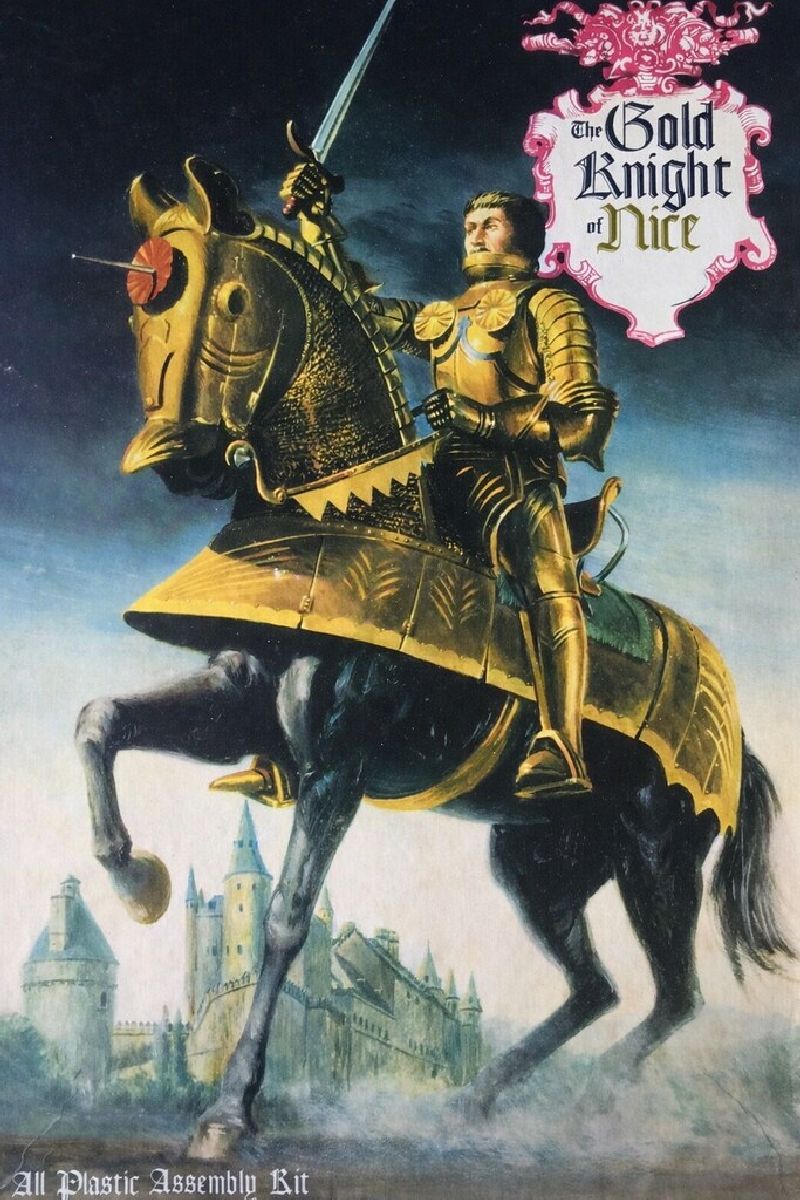 The Gold Knight of Nice on Horseback