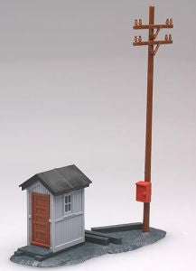 HO B/U Telephone Shanty & Pole
