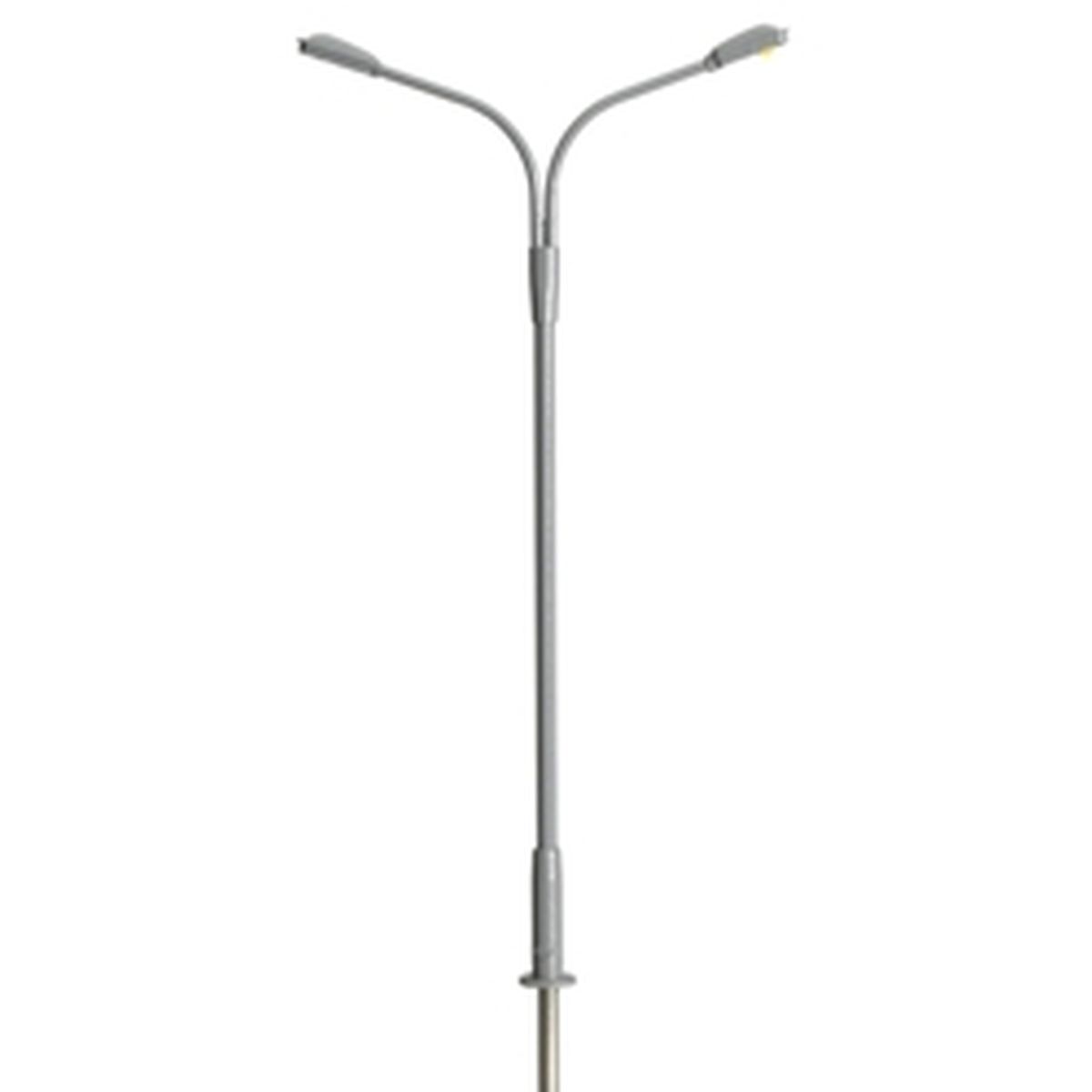 N Double Arm Streetlight Gray Cool White Led (3-Pack)