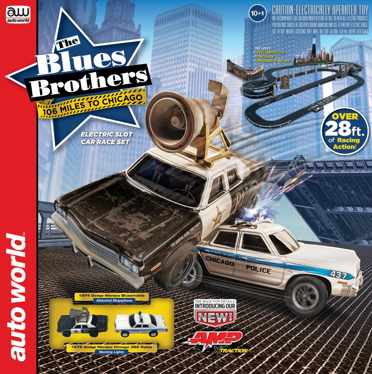 28' Blues Brothers 106 Miles to Chicago Slot Race Set