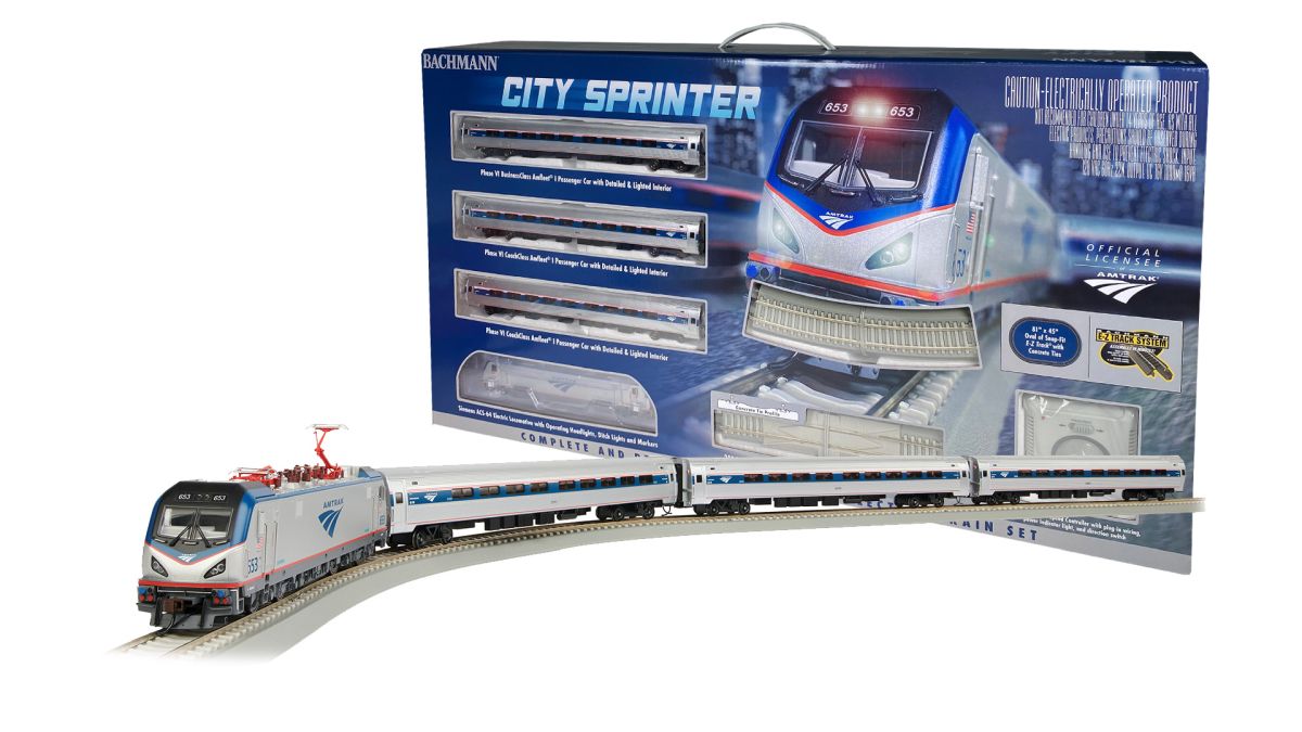 HO Amtrak City Sprinter Set/EZ Track w/Concrete Ties/DCC