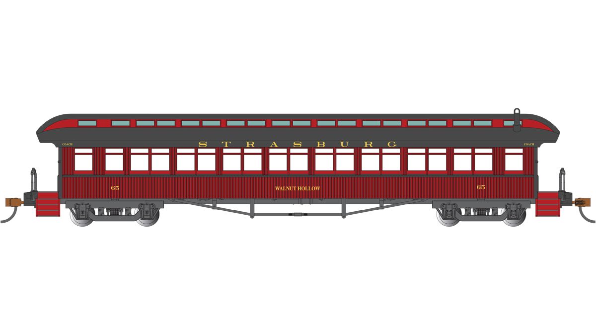 HO 60' Passenger Car Strasburg Rail Road #65 Walnut Hollow