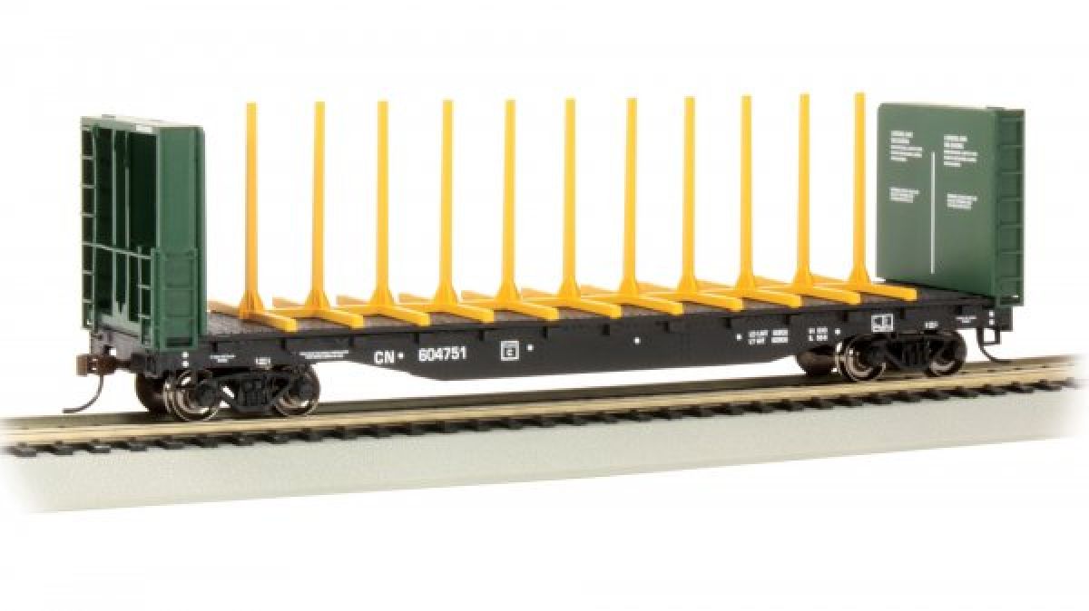 HO 52' Center-Beam Flatcar w/Bulkheads CN #60472