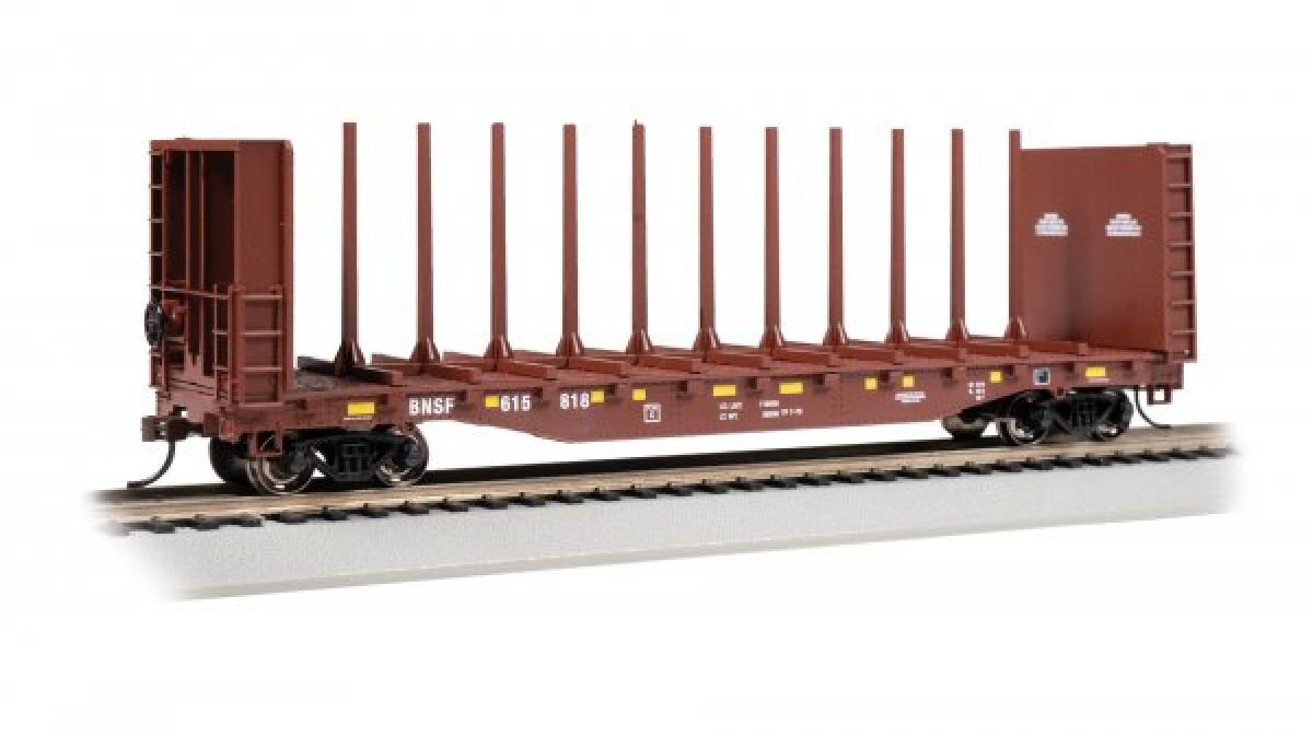 HO 52' Center-Beam Flatcar w/Bulkheads BNSF #615818