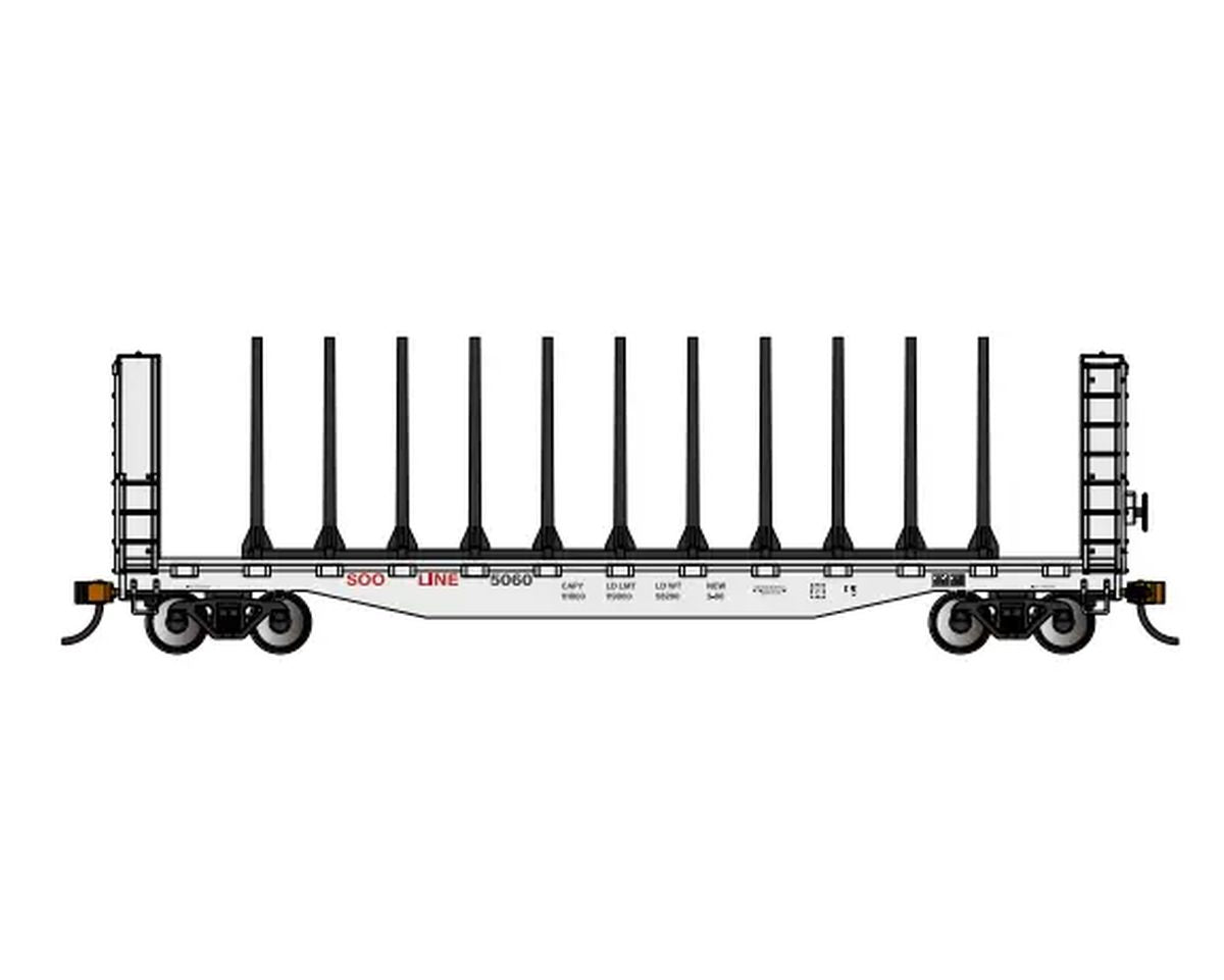 HO 52' Center-Beam Flatcar w/Bulkheads Soo #5060