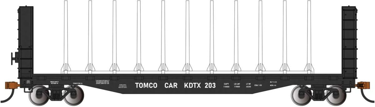 HO 52' Center-Beam Flatcar w/Bulkheads TOMCO #203
