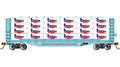 HO 52' Center-Beam Flatcar w/Bulkheads Bennett Lumber Produc