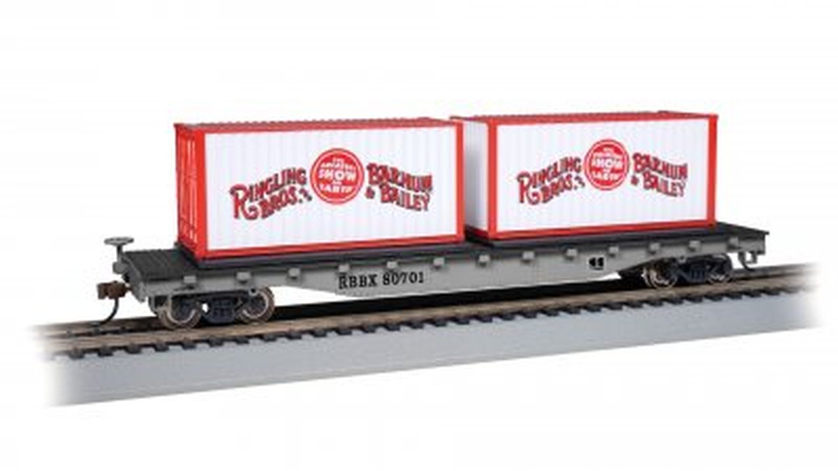 HO RINGLING Flatcar w/Containers #80701
