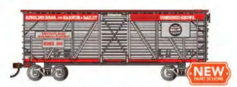 HO RBB&B 40' Stock Car - Silver & Red