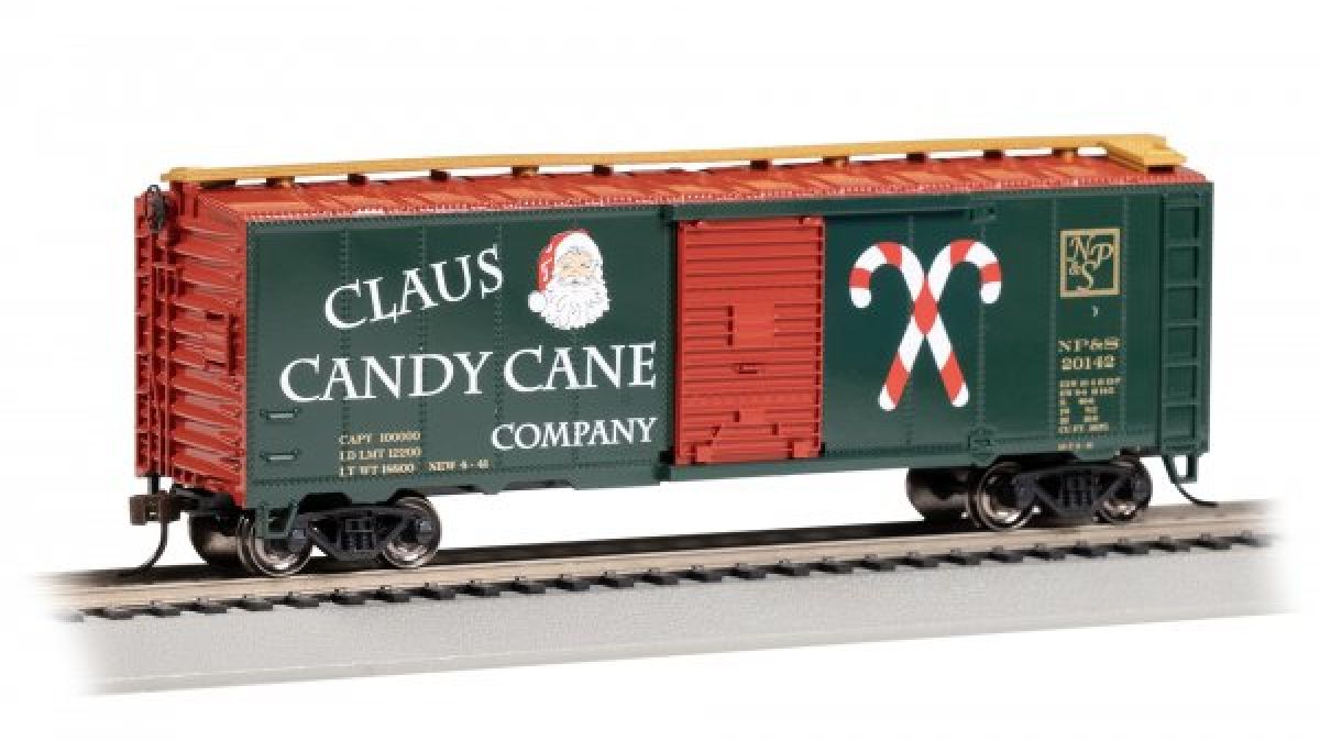HO 40' PS-1 Boxcar Claus Candy Cane Co.