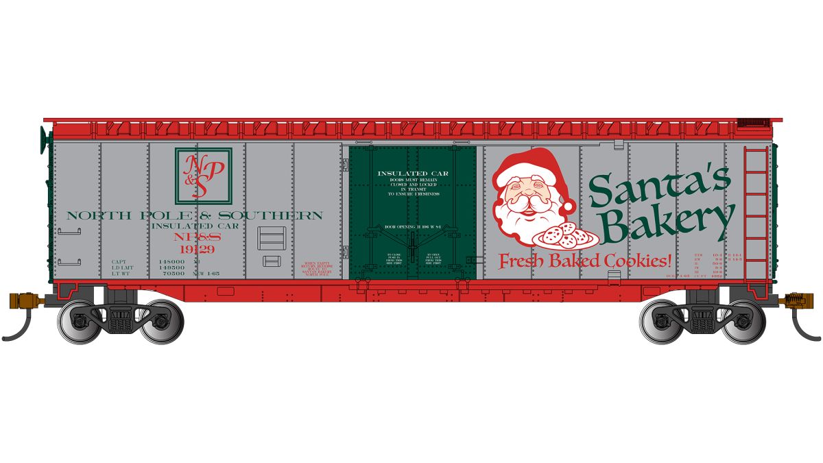 HO 50' PD Boxcar NP&S #19129- (Santa'S Bakery)