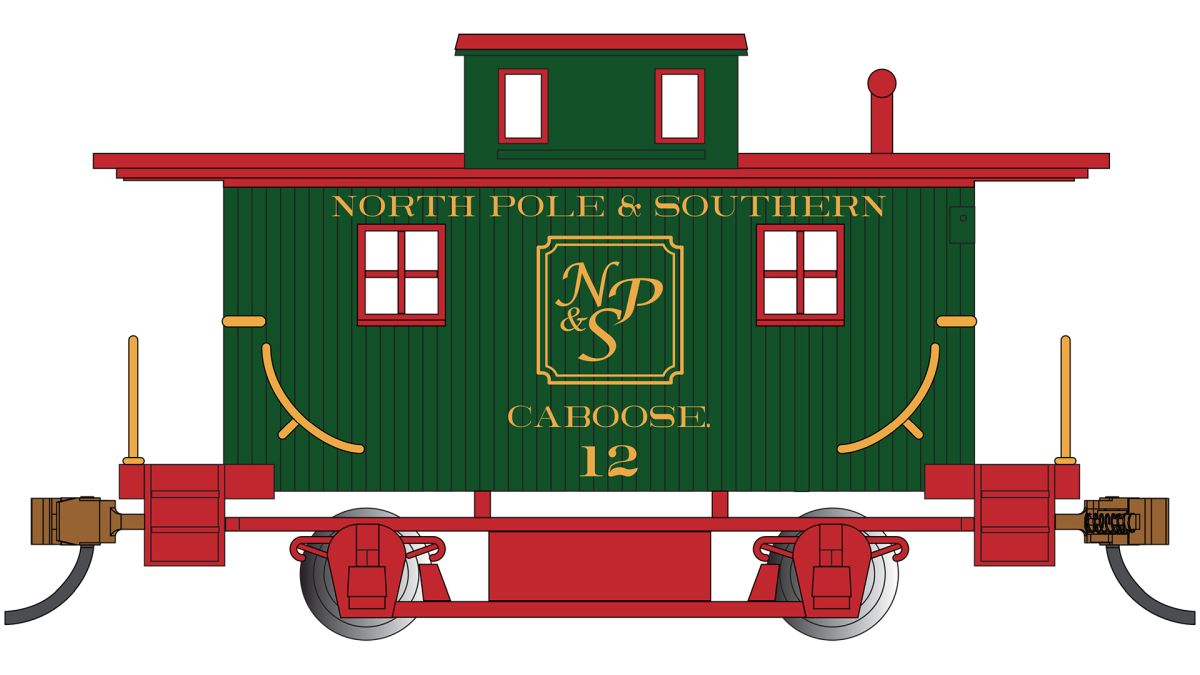 HO Old-Time Bobber Caboose North Pole & SOU #12