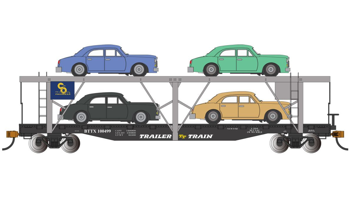 HO 52' Auto Carrier w/Sedan Load C&O #100499