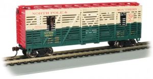 HO 40' Animated Stock Car w/Reindeer Christmas NP&S