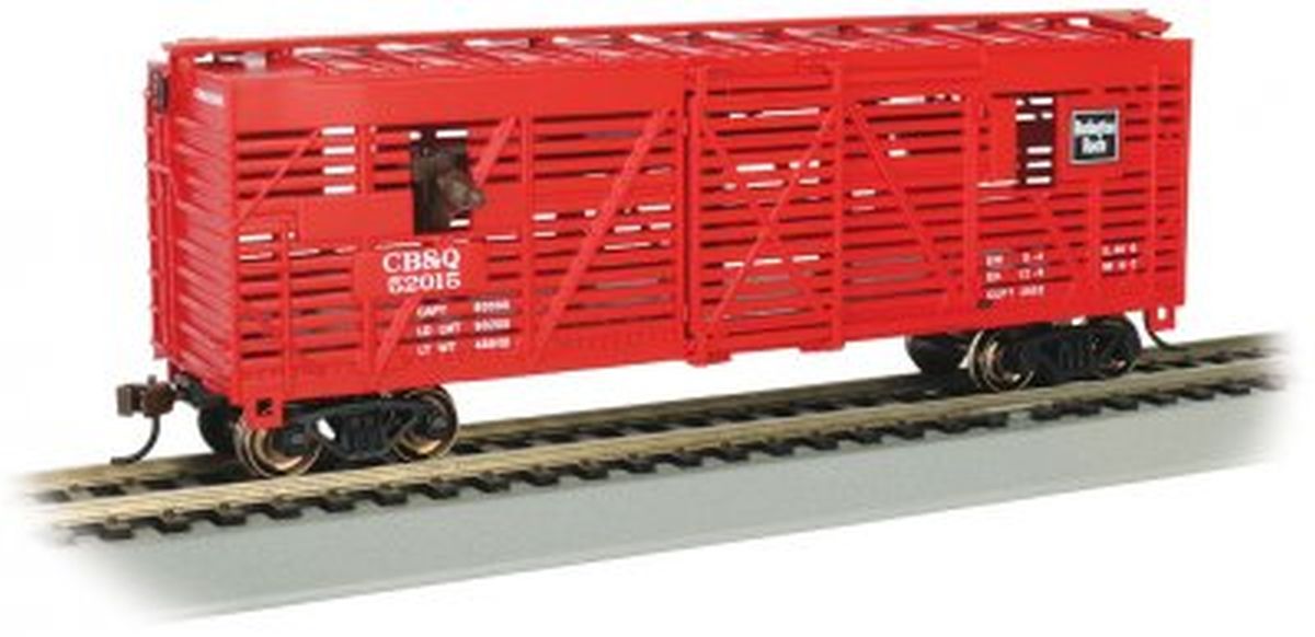 HO 40' Animated Stock Car w/Cattle CB&Q #52025