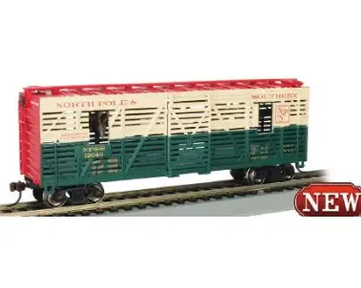 N Animated Stock Car NP&S Christmas w/Reindeer