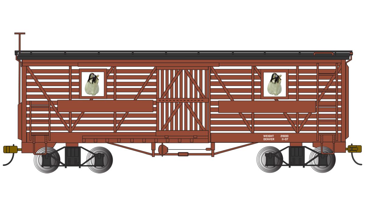 On30 Animated Stock Car Painted Unlettered - Oxide Red With