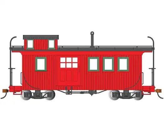 PAINTED UNLETTERED RED (with green window trim)