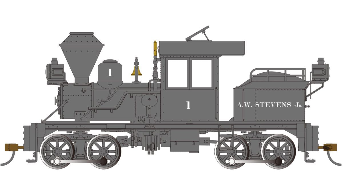 On30 Heisler Steam Loco A.W. Stevens Lumber Co. #1