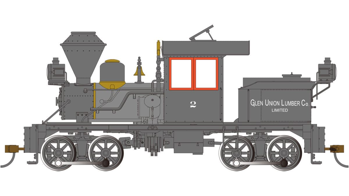 On30 Heisler Steam Loco Glen Union Lumber Co. #2