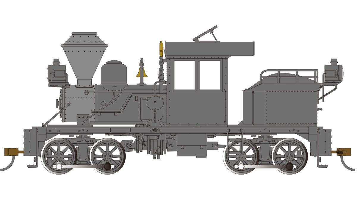 On30 Heisler Steam Loco Painted Unlettered - Black