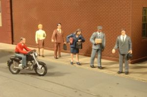 HO City People w/Motorcycle/6pc