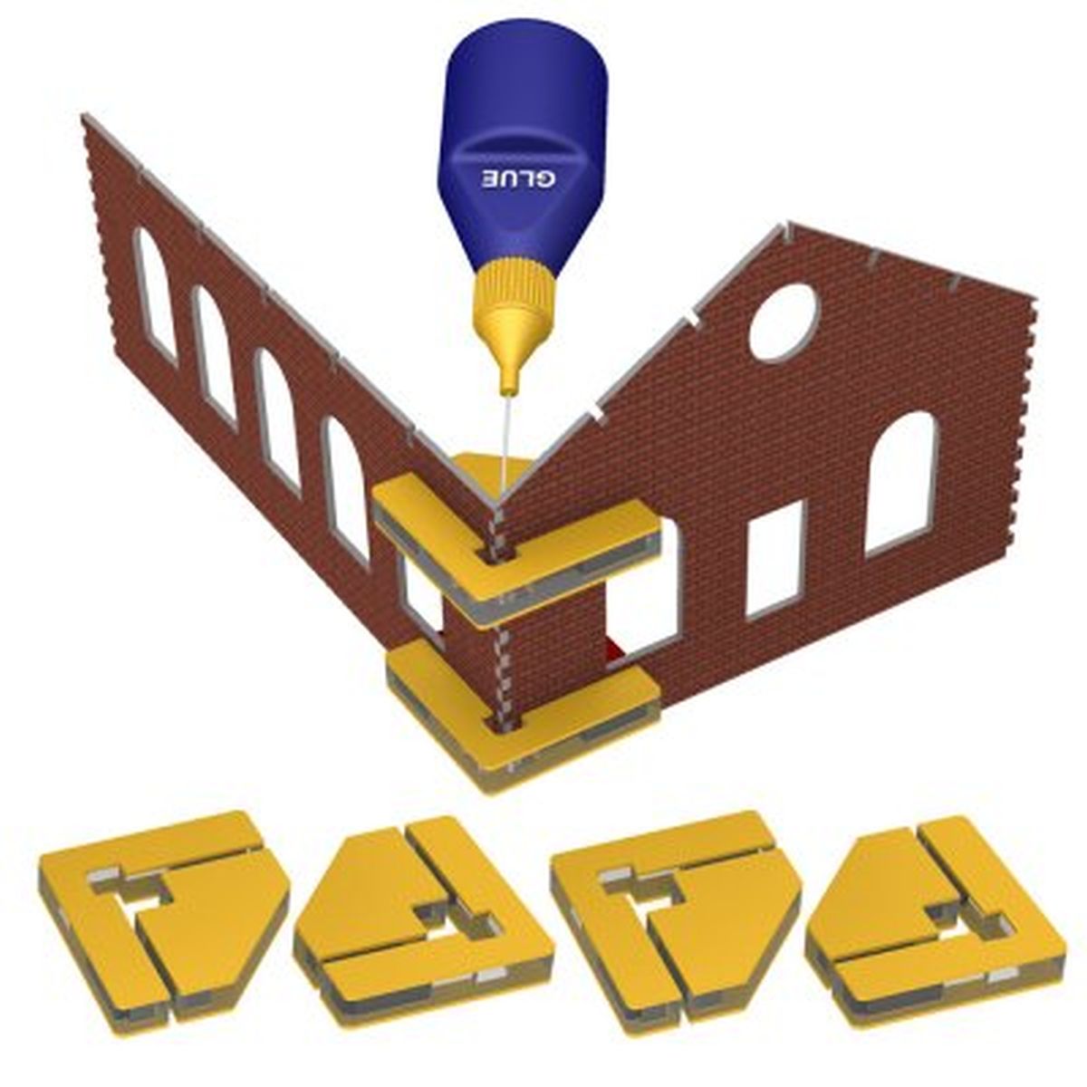 HO Magnetic Snap & Glue Set/4 clamps w/16 magnets