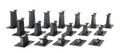 HO EZ Track Graduated Piers/18pc