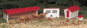HO Plasticville Farm Buildings w/Animals