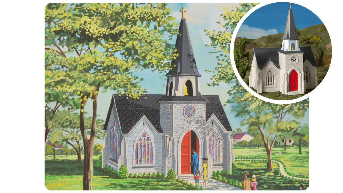 HO Plasticville 75th Anniversary Cathedral