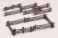 O Plasticville Rustic Fence/12pc