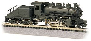N 0-6-0 Steam Loco w/Tender Unlttrd/blk