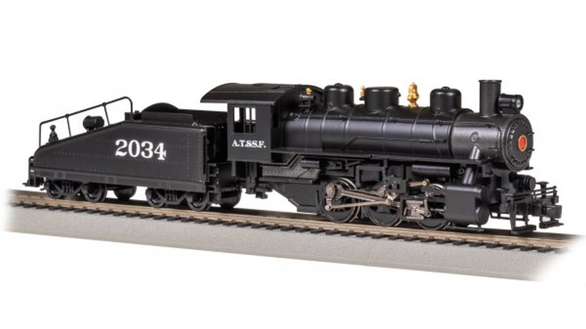 HO 0-6-0 Steam Loco SF #2034 w/Slope Tender/Smoke