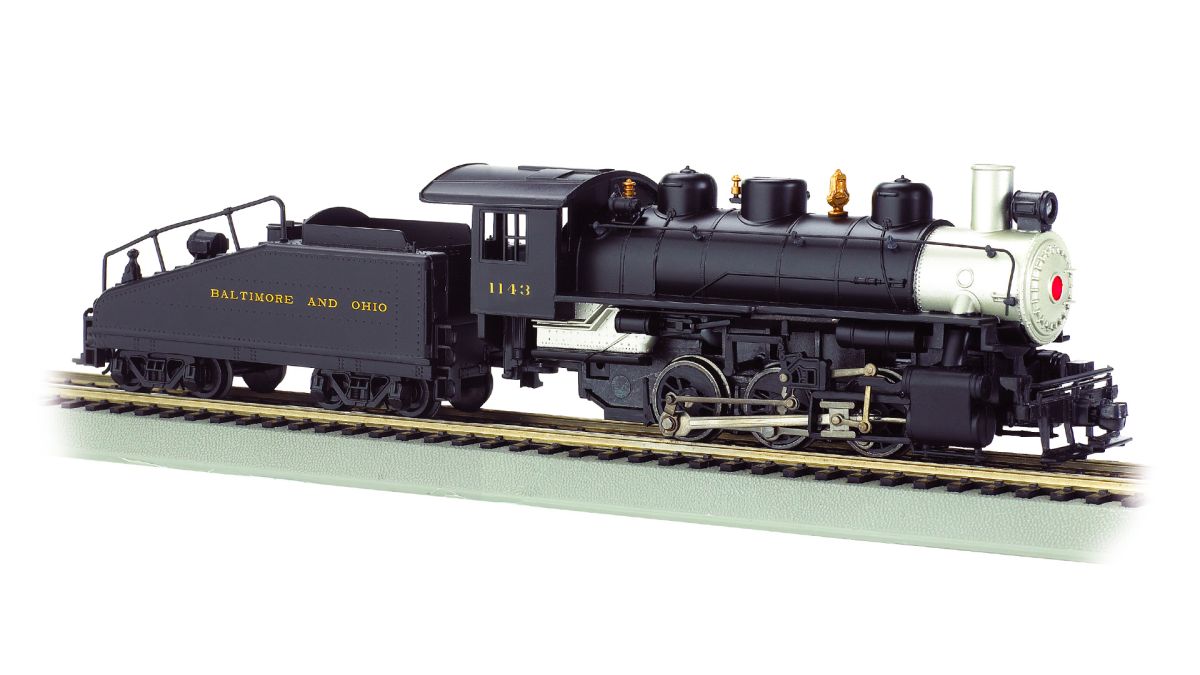 HO 0-6-0 Steam Loco w/Slope Tender B&O #1143 w/Smoke