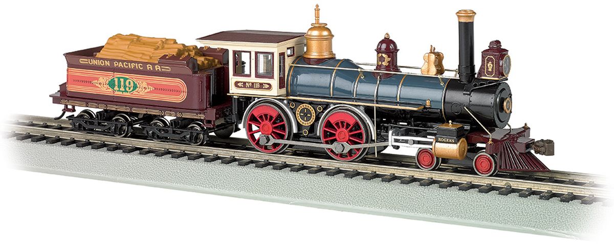 HO 4-4-0 American Steam Loco UP #119 w/Wood Load/DCC Ready