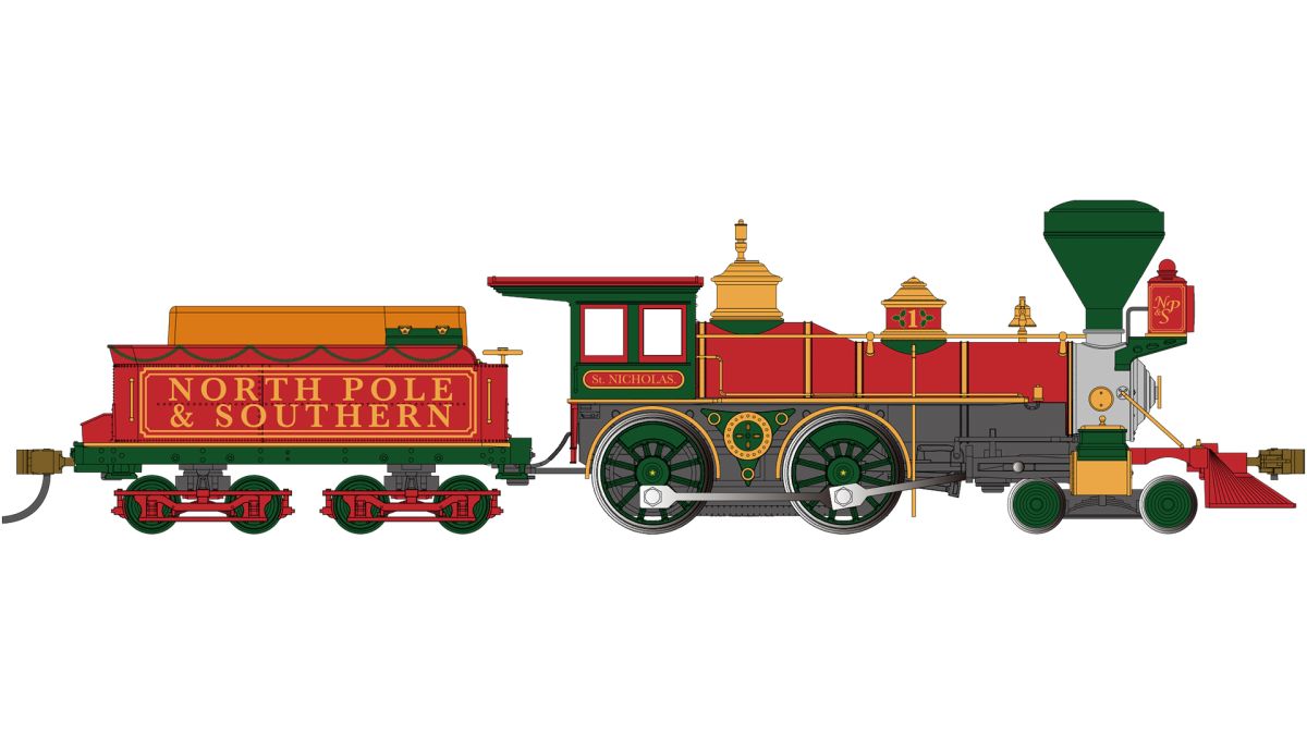 HO 4-4-0 North Pole & SOU #1 W/Wood Load DCC Ready