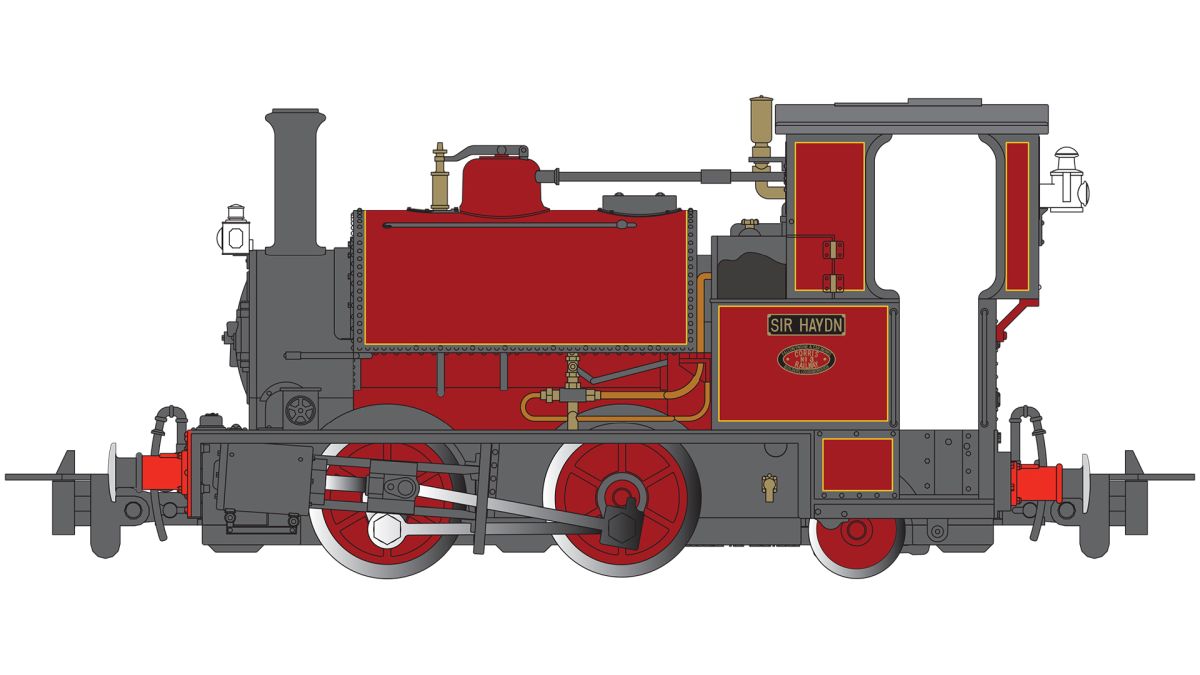HO HOn30 0-4-2ST Steam Loco Hughes/Falcon Sir Haydn (Red)