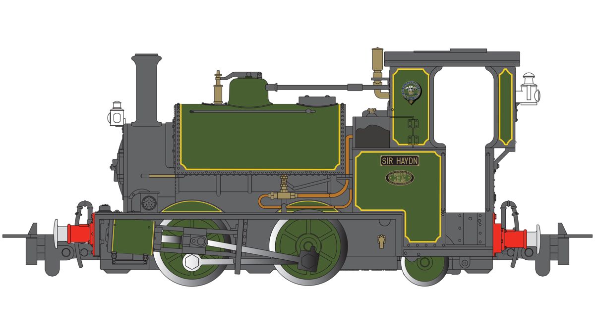 HO HOn30 0-4-2ST Steam Loco Hughes/Falcon Sir Haydn (Green)