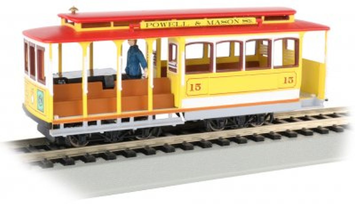 HO Cable Car w/Grip Man/yel & red