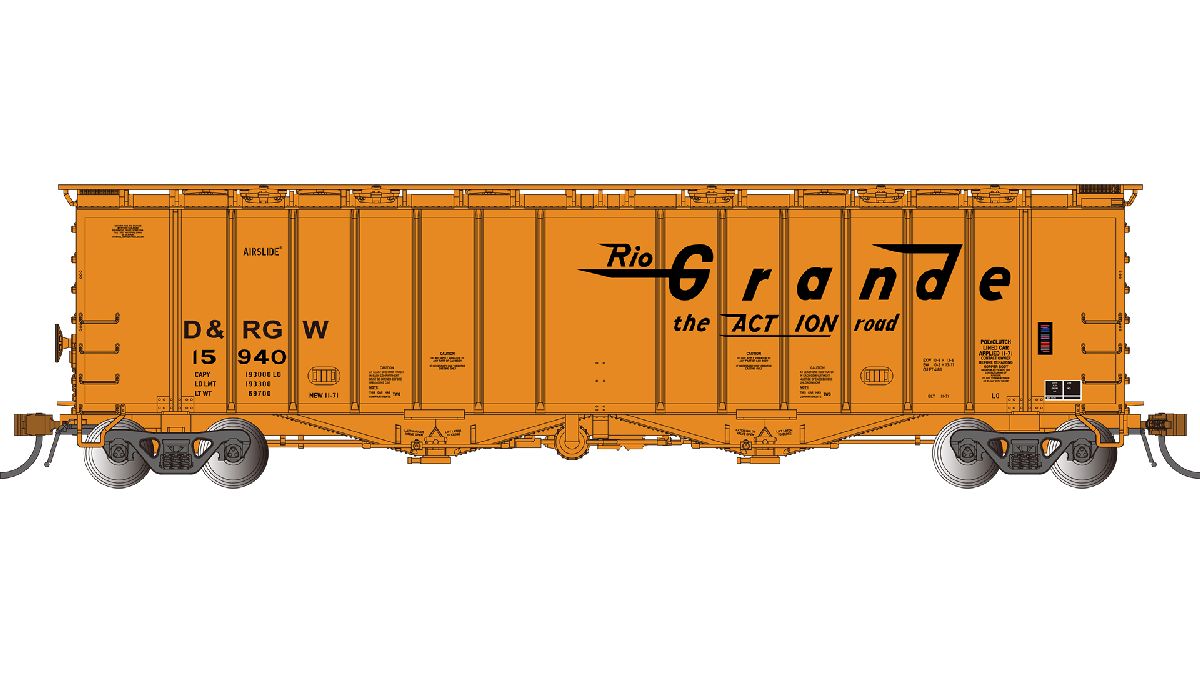HO GATX 4180 D&RG WESTERN #15940 AIRSLIDE HOPPER