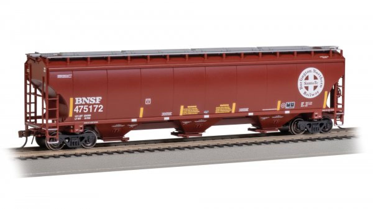 HO Trinity 3-Bay Cvd.Hopper BNSF #475172 Circle Cross