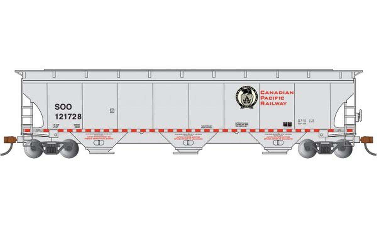HO Trinity 3-Bay Cvd.Hopper CP #121728 Soo