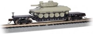 N 52' Dep.Center Flatcar (blk) w/Sheridan Tank