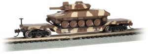 N 52' Dep.Center Flatcar (Desert Camo) w/Sheridan Tank