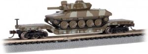 N 52' Dep.Center Flatcar (Green Camo) w/Sheridan Tank