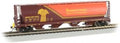 HO 4-Bay Cyl.Hopper Saskatchewan/brn&org