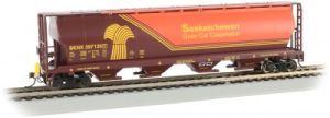 HO 4-Bay Cyl.Hopper Saskatchewan/brn&org